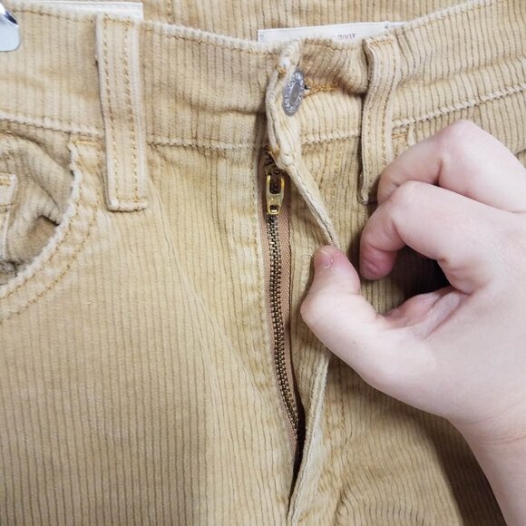 Levis Ribcage Boot Pants Beige Womens 24 Corduroy High Rise - Picture 4 of 10